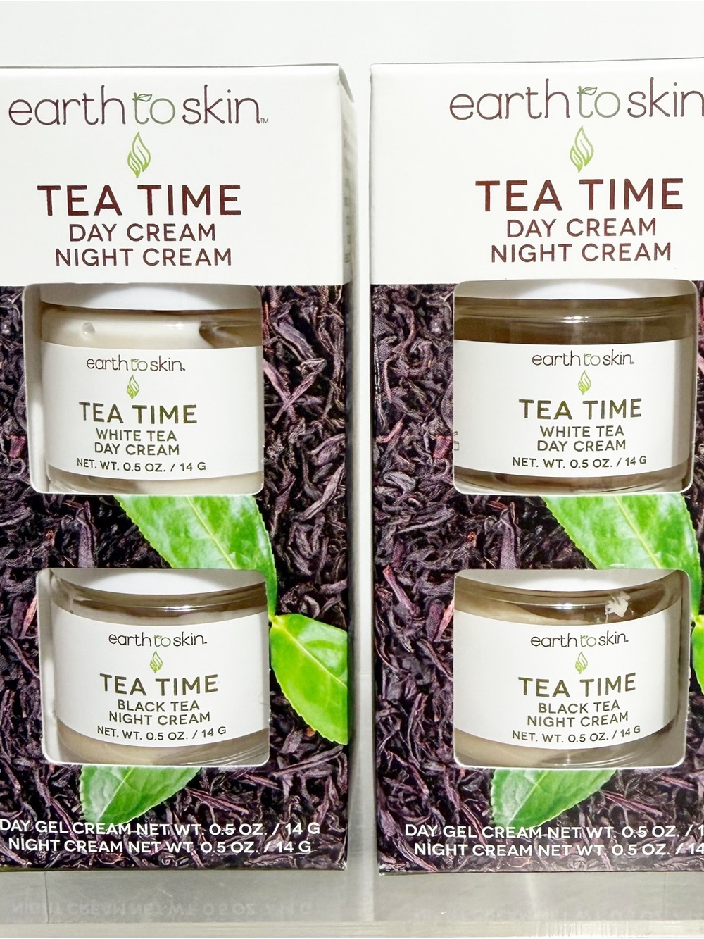 Set of 2: Earth to Skin Duo WHITE TEA Day Cream & BLACK TEA Night Cream